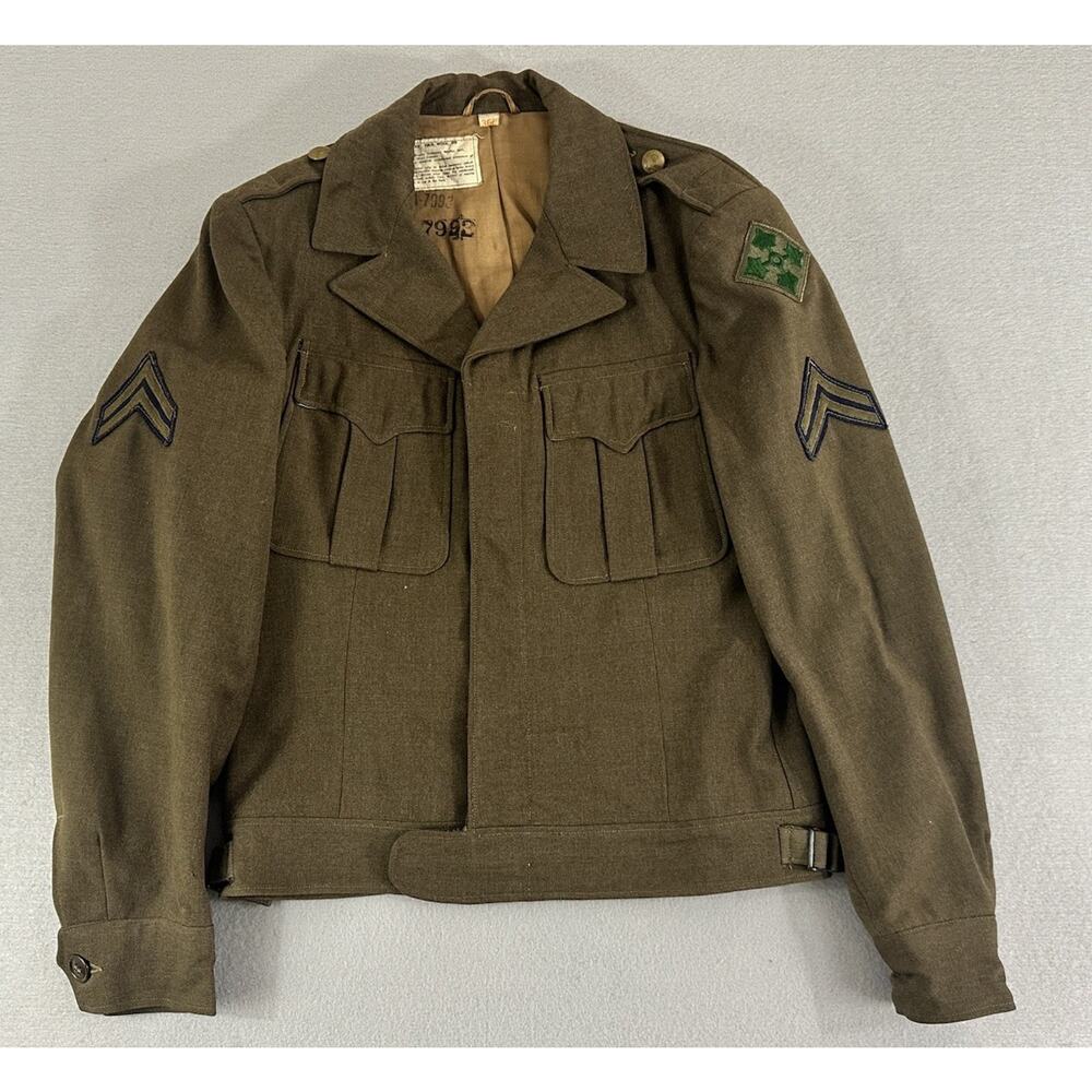 Vintage US Army Ike Wool Jacket WWII 4th Infantry Division Corporal Original